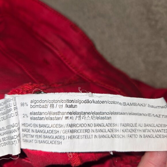 Pull & Bear Red Denim High-Waisted women's Shorts - Size 26 - Picture 5 of 8